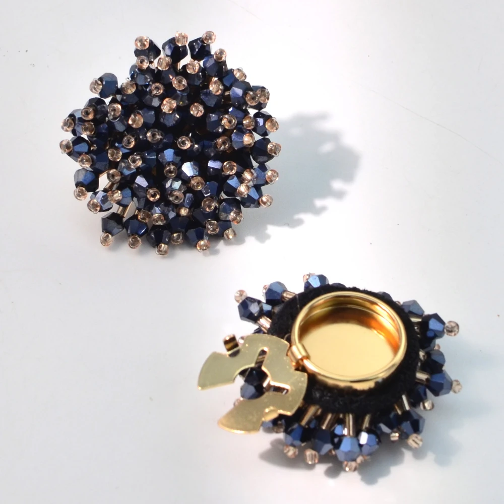 Jewelry Making Jewelry - 2PCS Elegant Button Covers Handmade Beaded