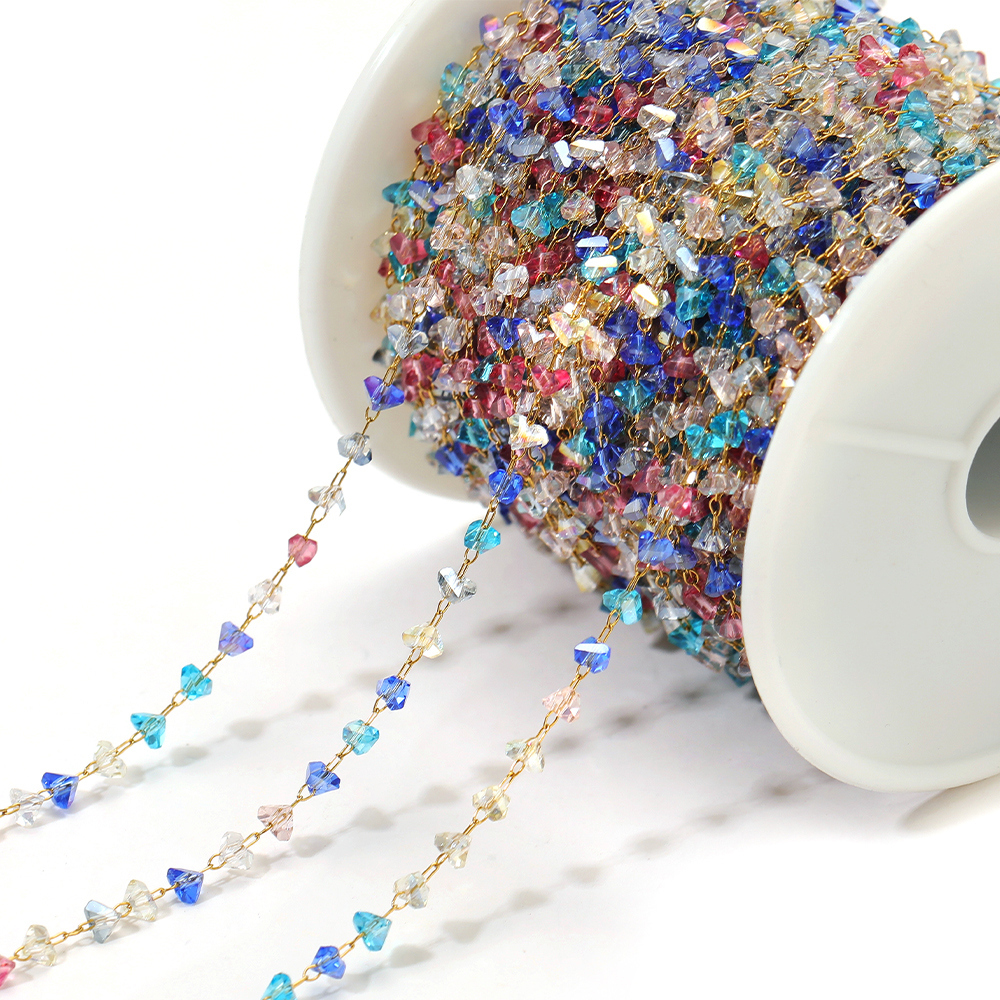Jewelry Making Beginners - 1 Meter Stainless Steel Colorful Crystal