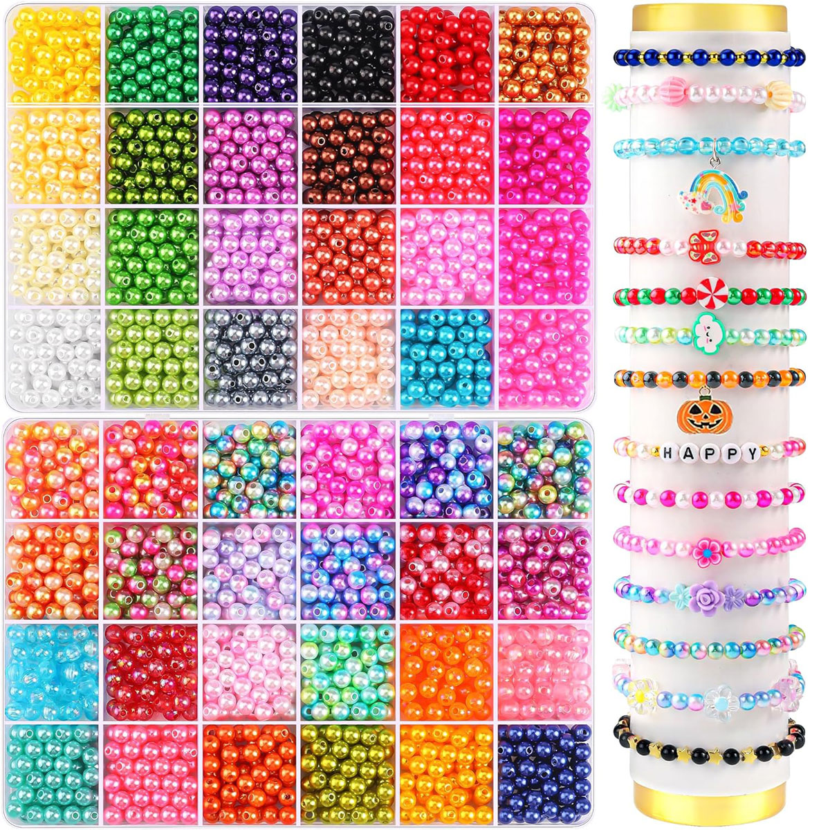 Jewelry Making Tutorial - 2400PCS 48 Compartments Pearl Jewelry 48
