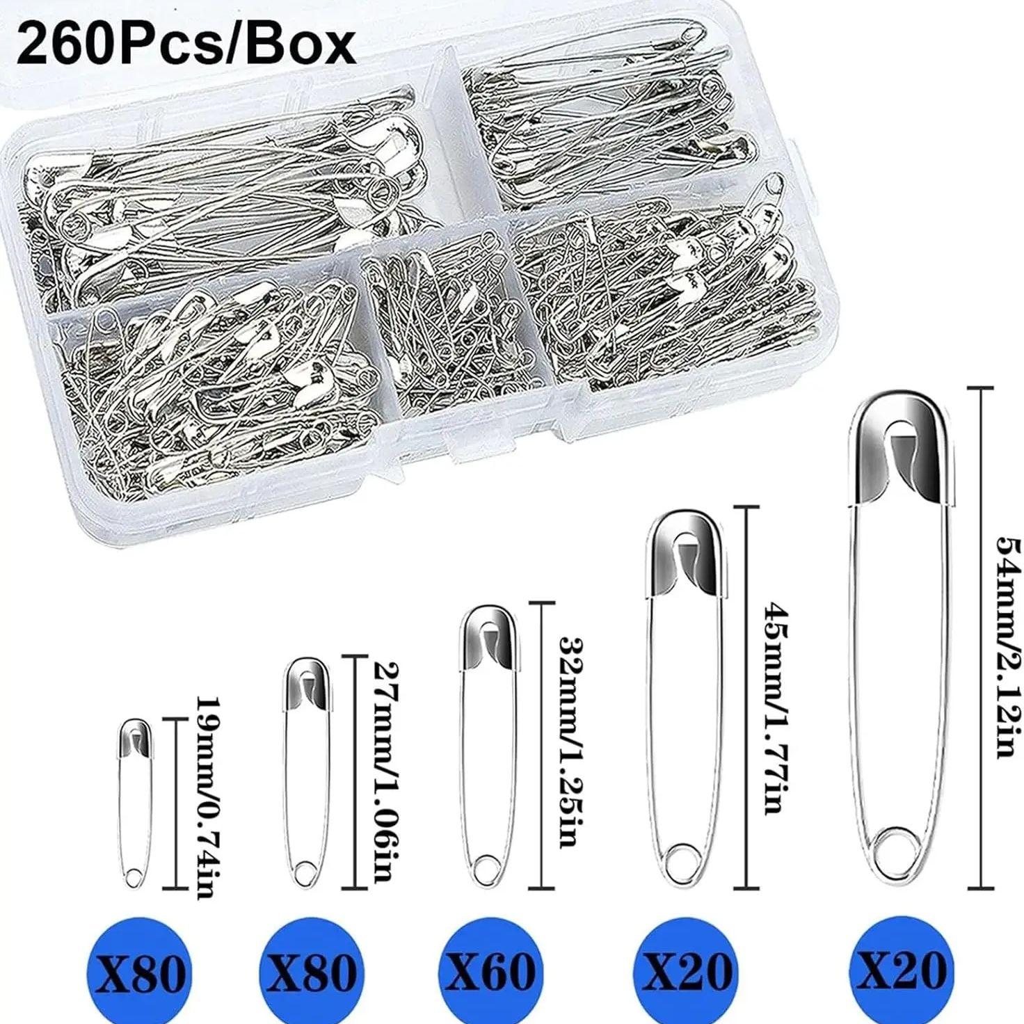 Silver Safety Pins Kit With St - Jewelry Making Organizer avis et prix