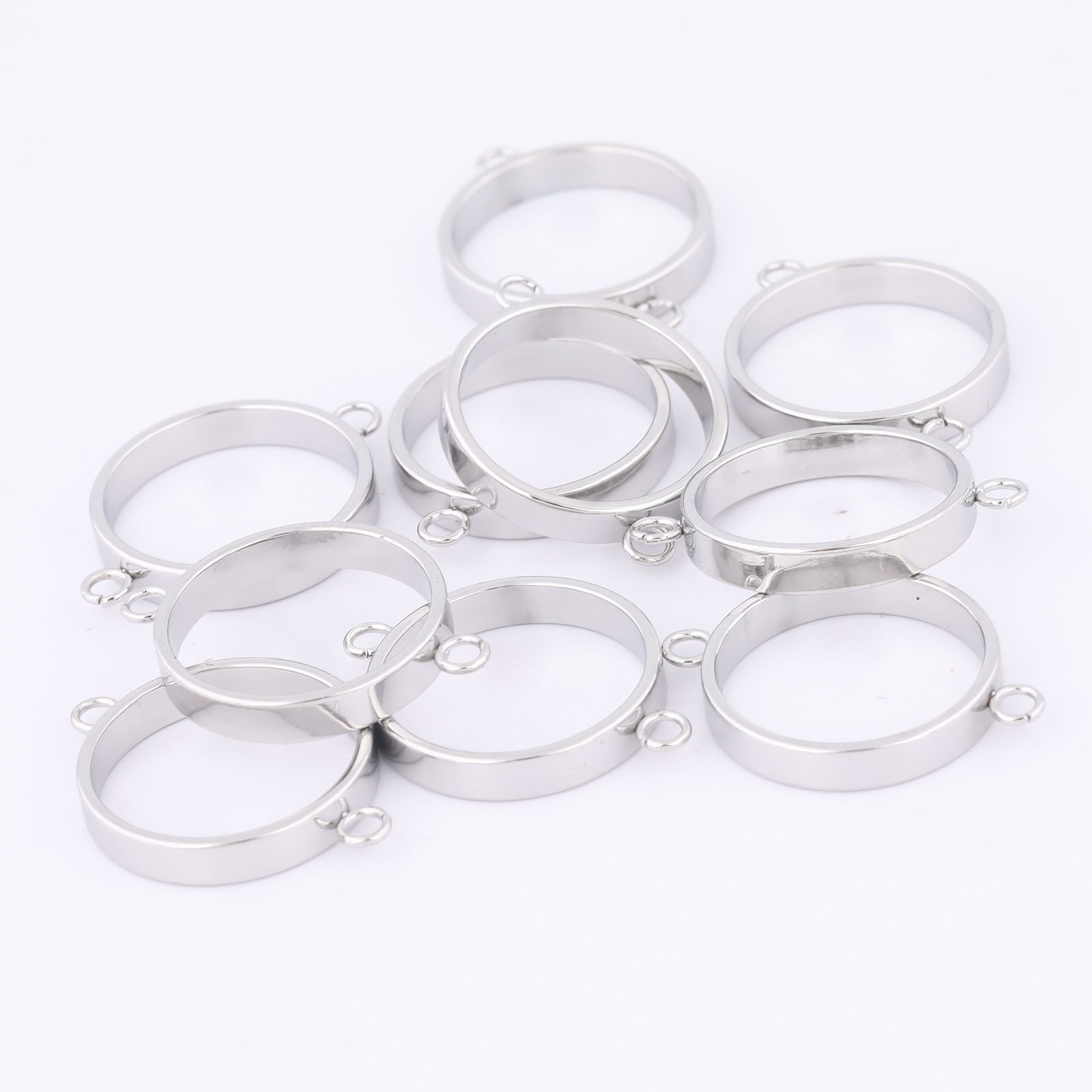 10pcs Stainless Steel 14mm Ope - Jewelry Making With Resin avis et prix