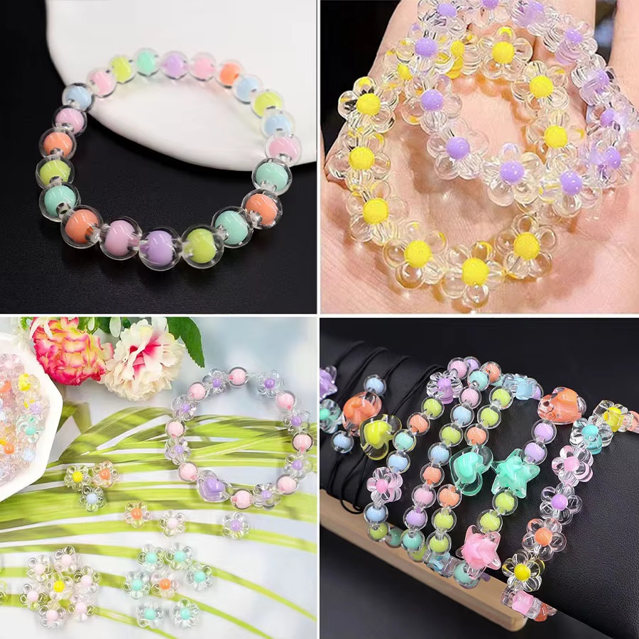 174pcs/Box Heart Acrylic Beads - Jewelry Making Kits For Kids avis et prix