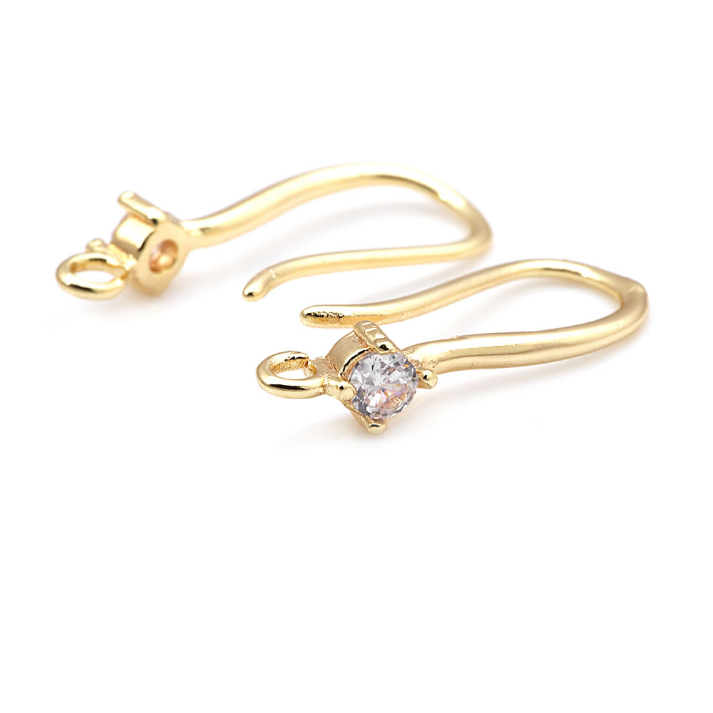 18K Gold Color Brass with Zirc - Jewelry Making Earring Supplies avis et prix