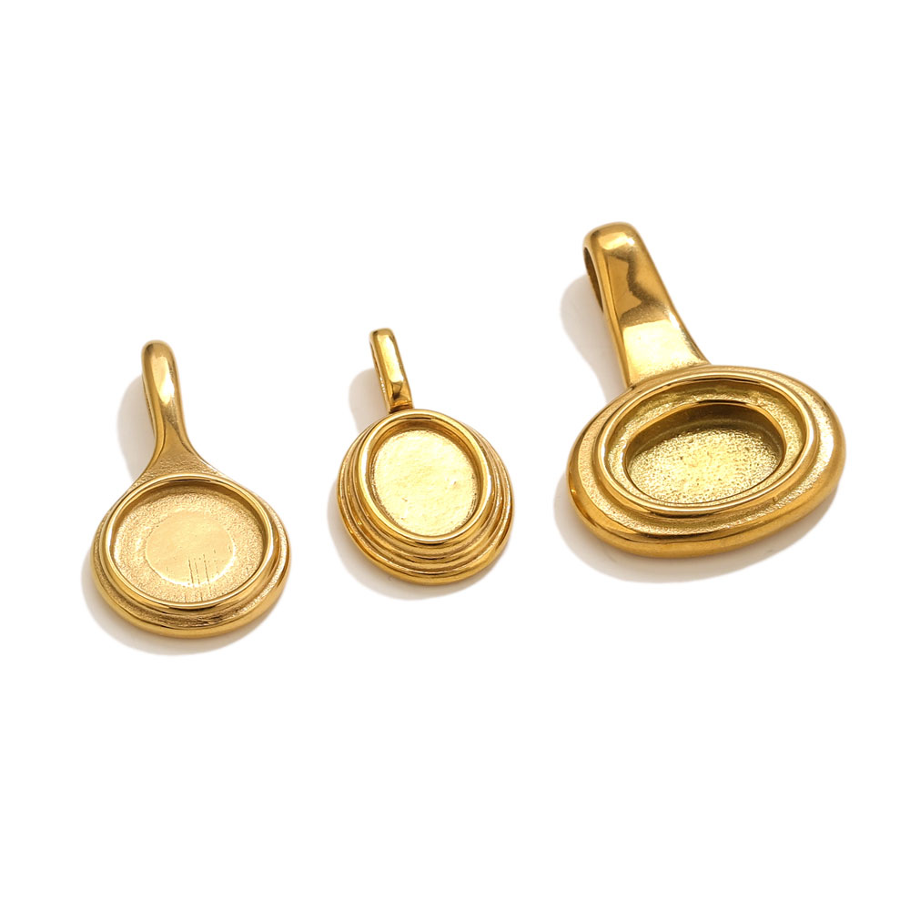 5pcs Stainless Steel Round Ova - Jewelry Making With Resin avis et prix