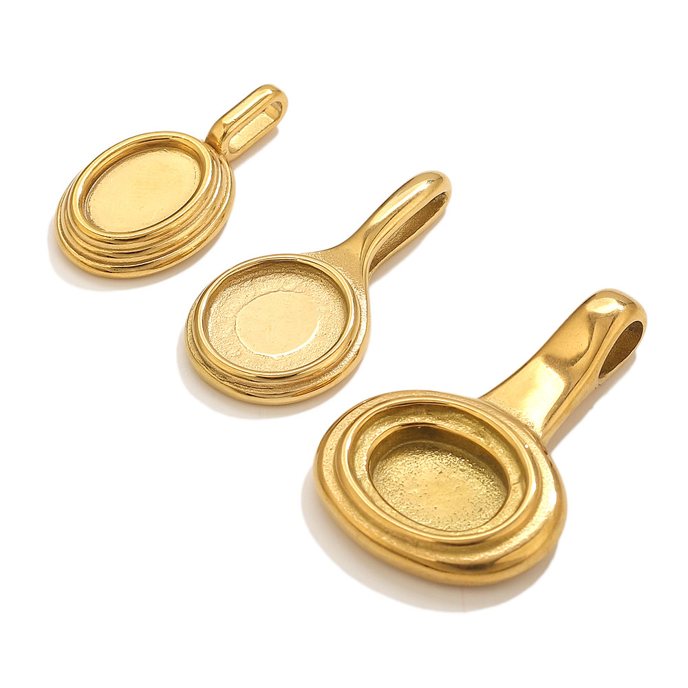 5pcs Stainless Steel Round Ova - Jewelry Making With Resin avis et prix