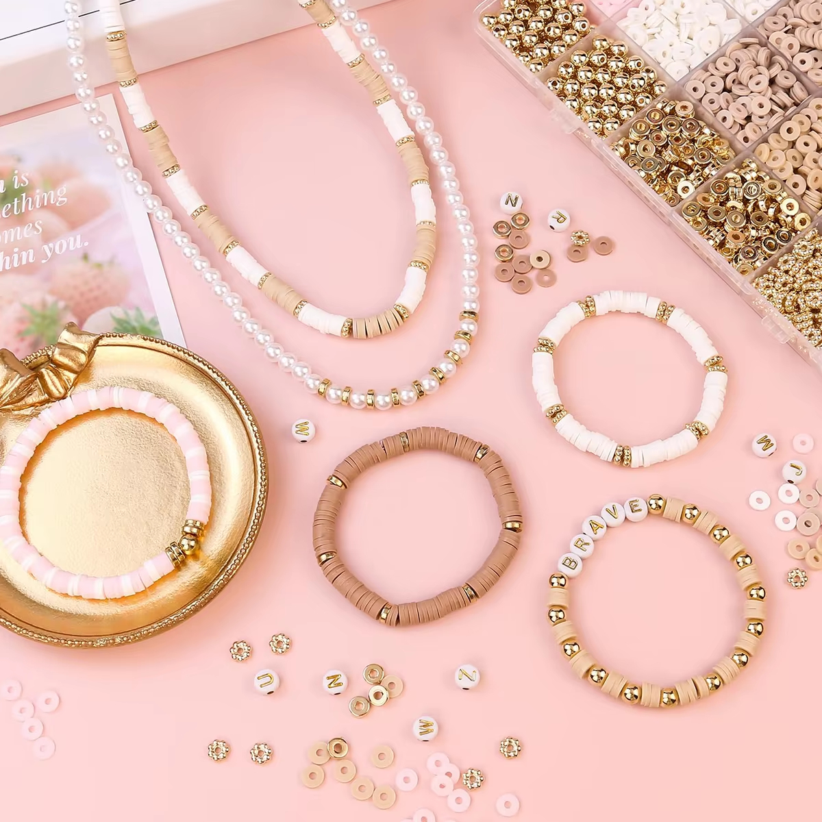 1970pcs light pink clay bead s - Jewelry Making Tutorial avis et prix