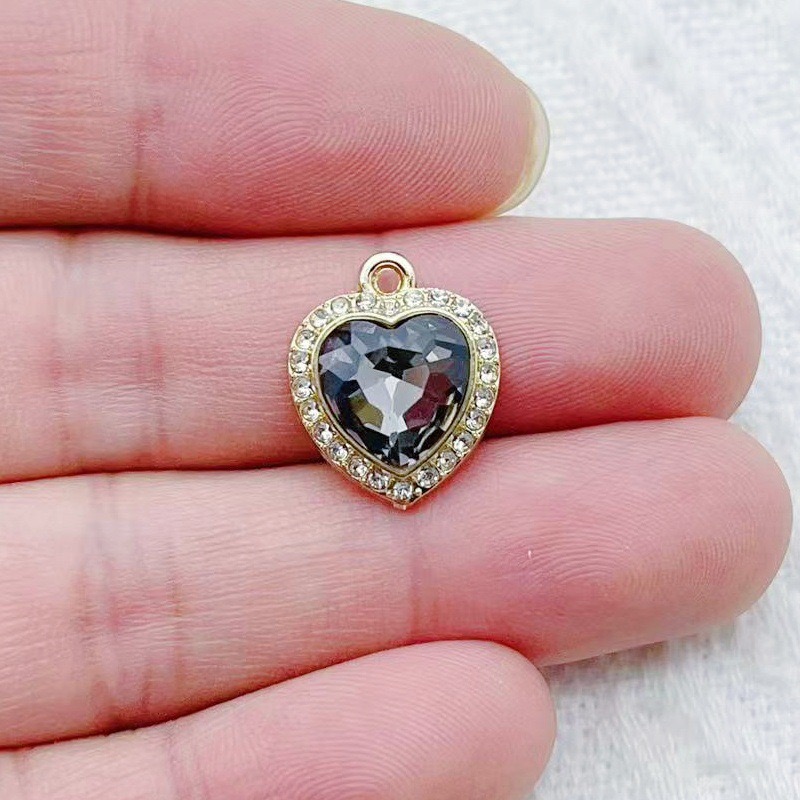 10pcs heart-shaped inlaid colo - Jewelry Making Jewelry avis et prix
