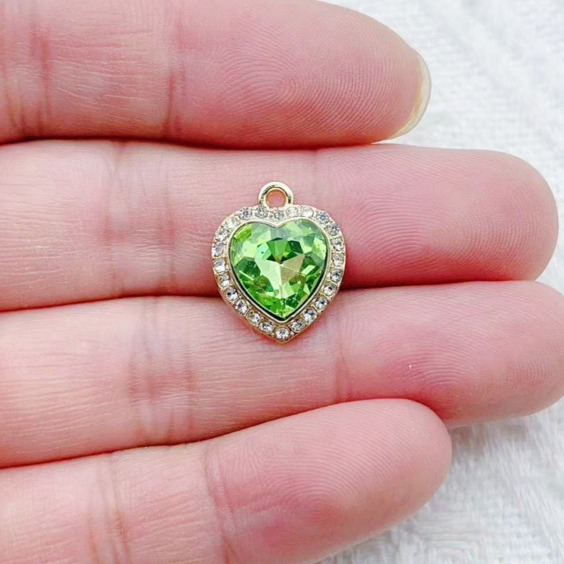 10pcs heart-shaped inlaid colo - Jewelry Making Jewelry avis et prix