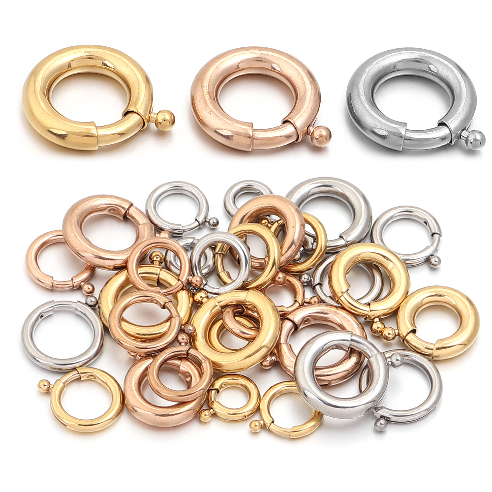 2pcs Stainless Steel Spring Cl - Jewelry Making Rings avis et prix