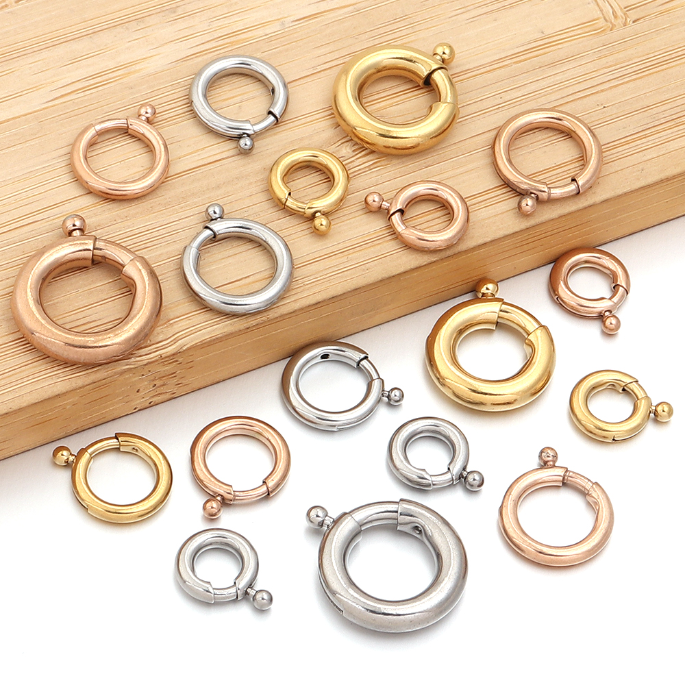 2pcs Stainless Steel Spring Cl - Jewelry Making Rings avis et prix