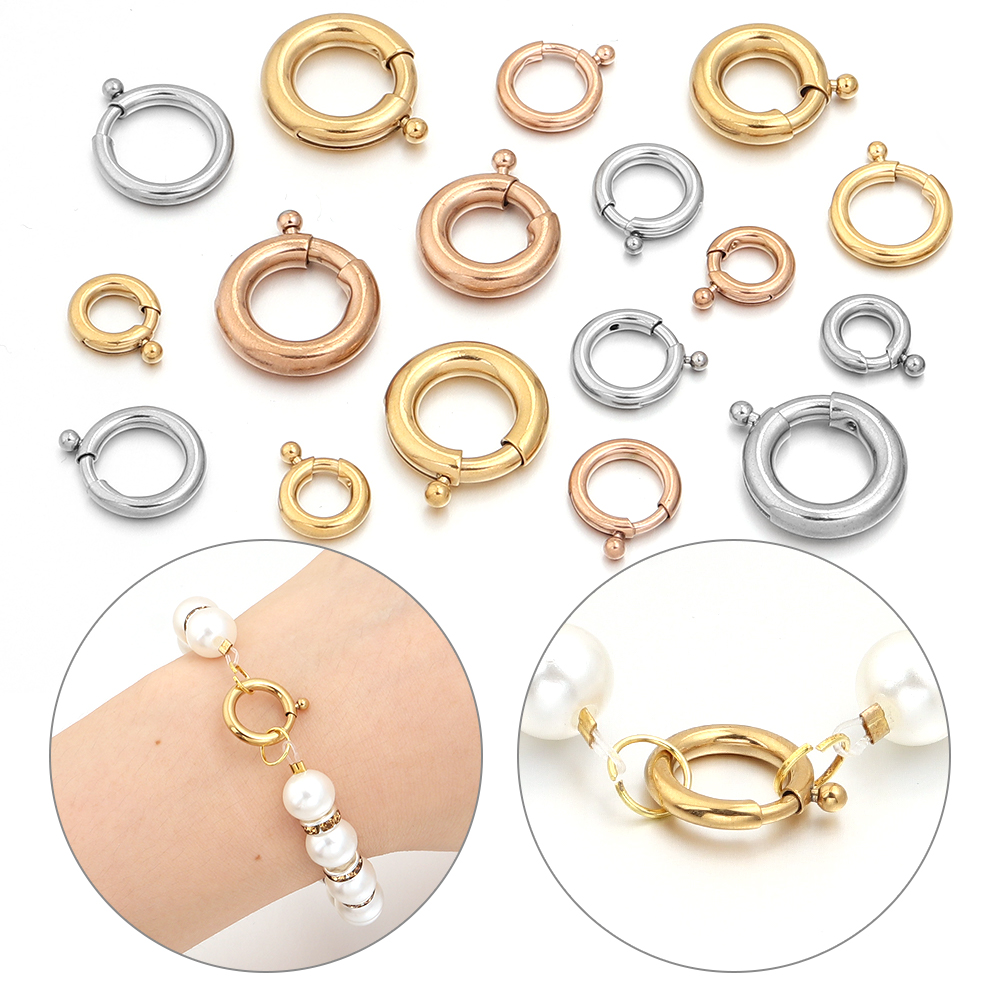 2pcs Stainless Steel Spring Cl - Jewelry Making Rings avis et prix