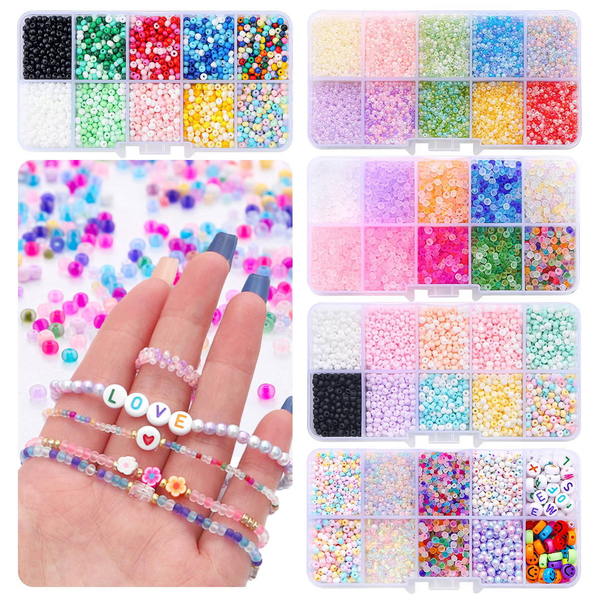 2mm 3mm Glass Seed Beads Kit w - Jewelry Making Organizer avis et prix