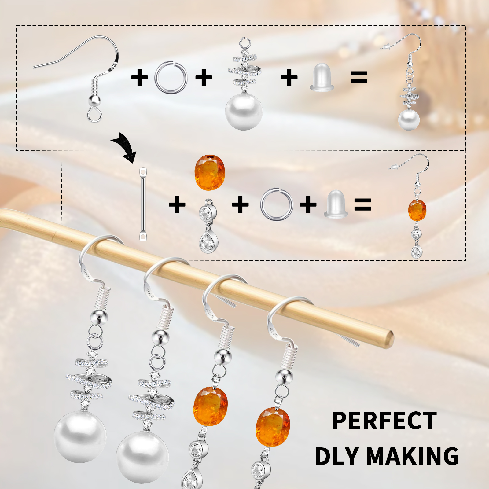 925 Silver/Gold Plated Earring - Jewelry Making Metal avis et prix