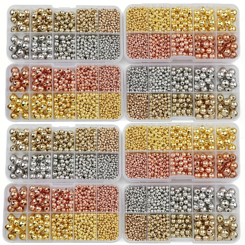 950PCS CCB 3/4/6/8/10MM Gold S - Jewelry Making Organizer avis et prix