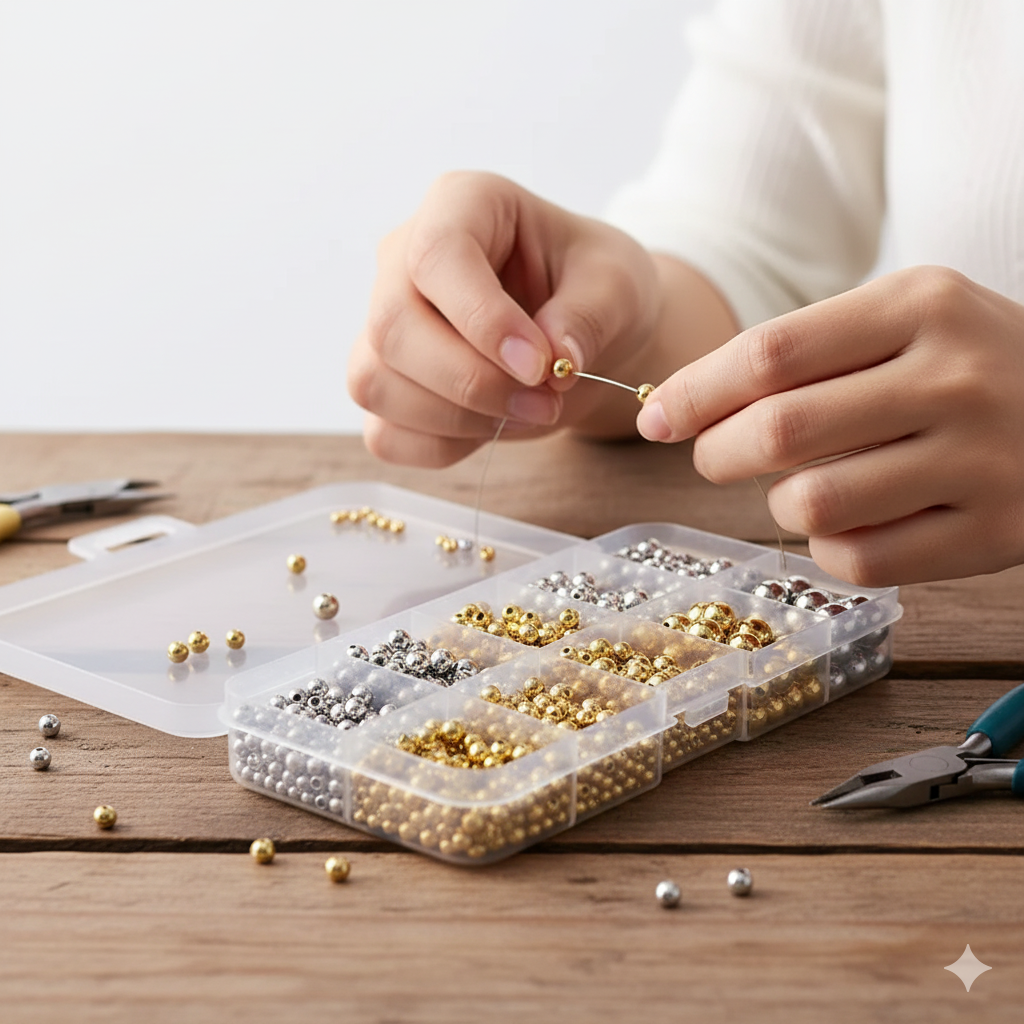 950PCS CCB 3/4/6/8/10MM Gold S - Jewelry Making Organizer avis et prix