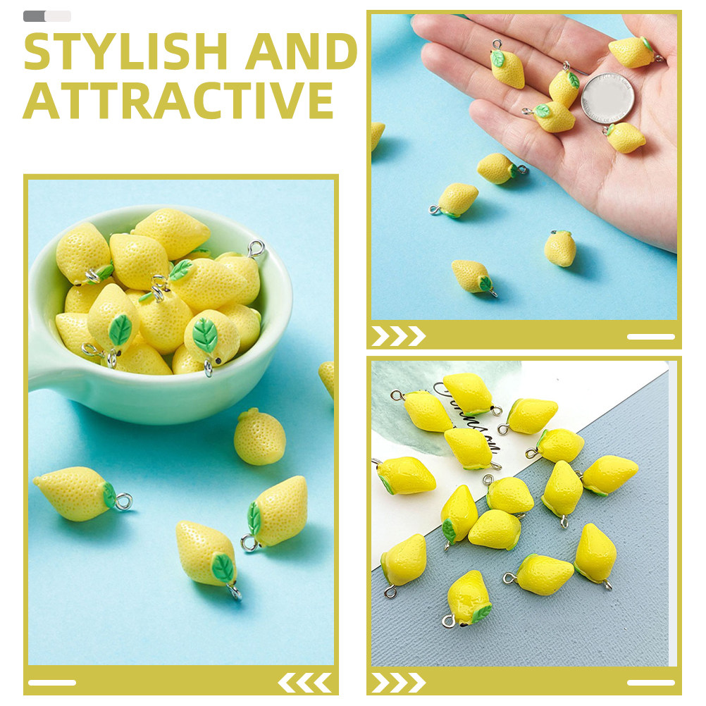 20Pcs Resin Lemon Charms Fruit - Jewelry Making With Resin avis et prix
