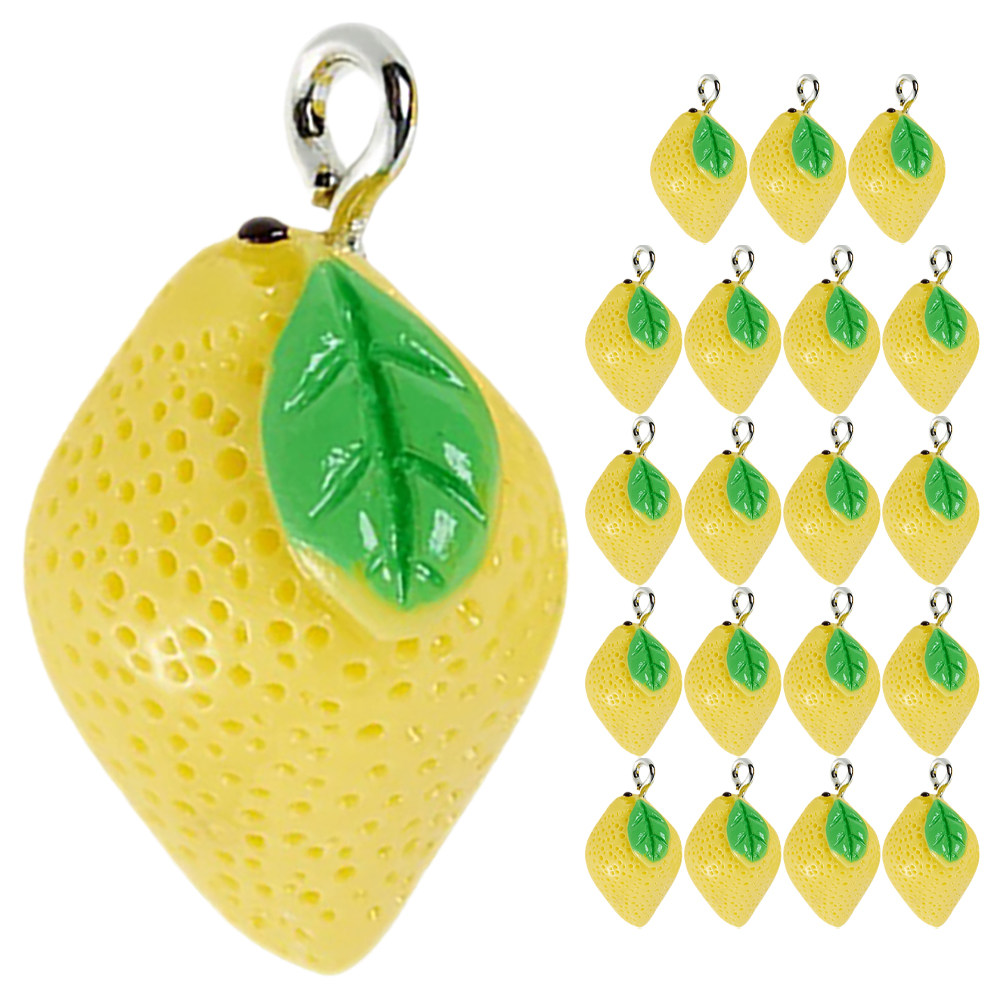 20Pcs Resin Lemon Charms Fruit - Jewelry Making With Resin avis et prix