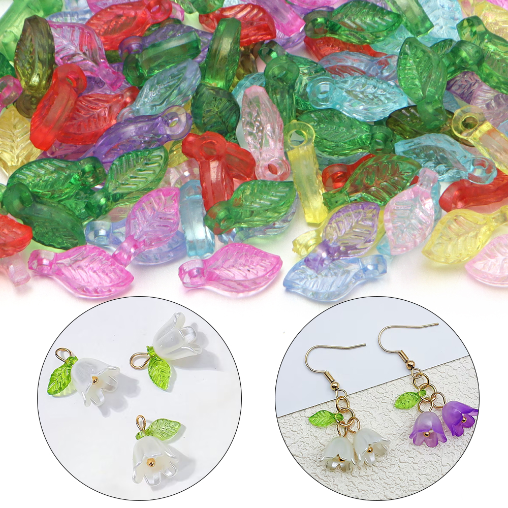 200pcs/lot Green Leaves Glass  - Jewelry Making Beginners avis et prix
