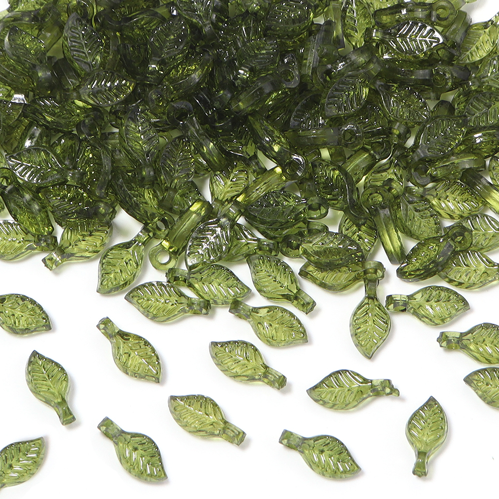 200pcs/lot Green Leaves Glass  - Jewelry Making Beginners avis et prix