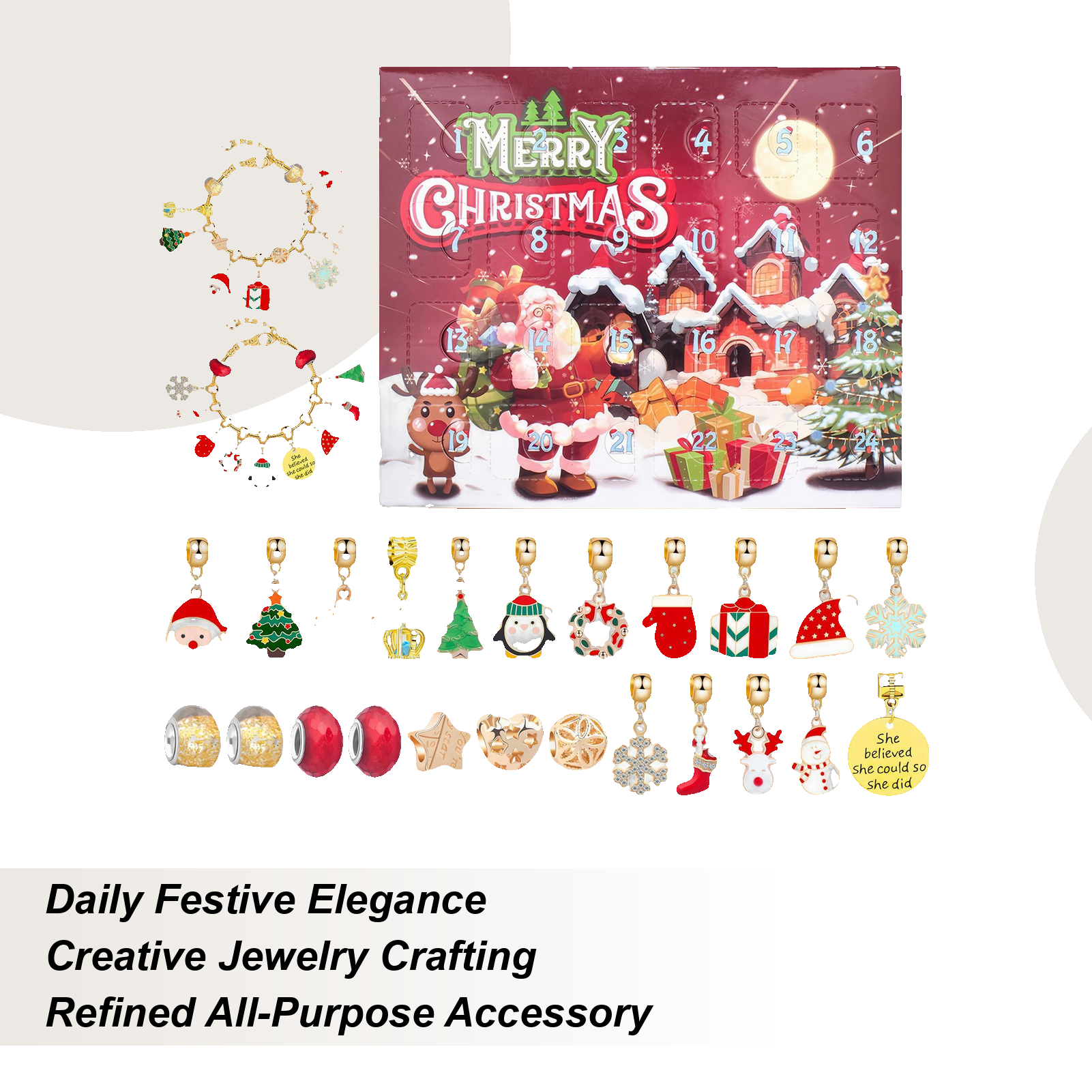 Christmas Bracelet Beaded Adve - Jewelry Making Advent Calendar avis et prix