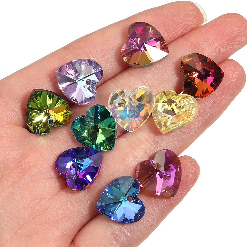 10Pcs Aurora Color Heart Shape - Jewelry Making Beginners avis et prix