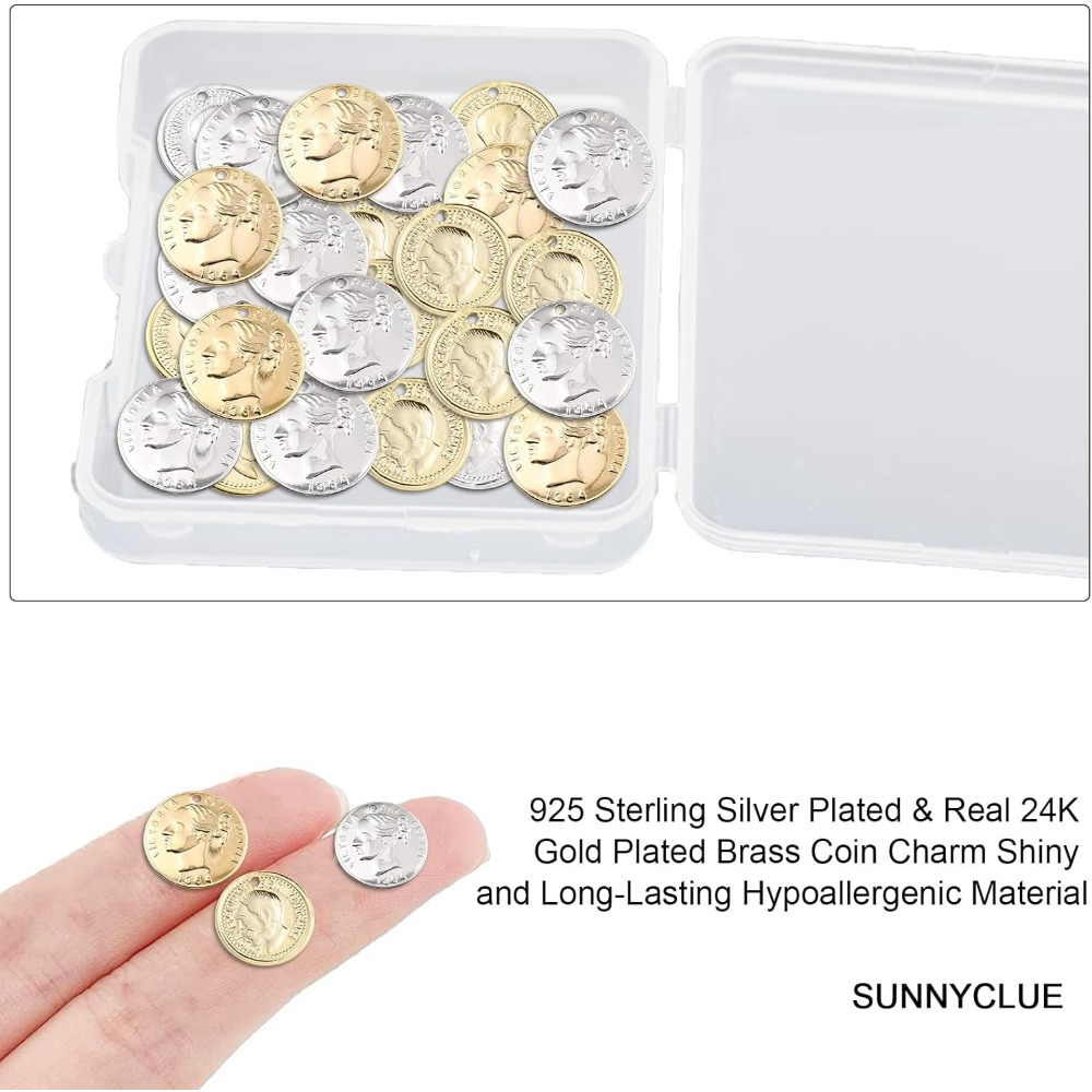 32Pcs 2 Styles Coin Charms 24K - Jewelry Making Victoria avis et prix