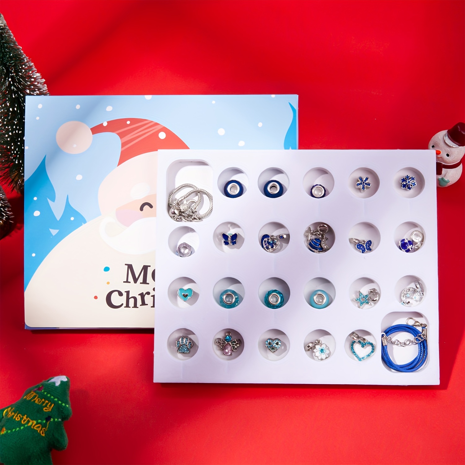 Blue Santa Claus Series Countd - Jewelry Making Advent Calendar avis et prix