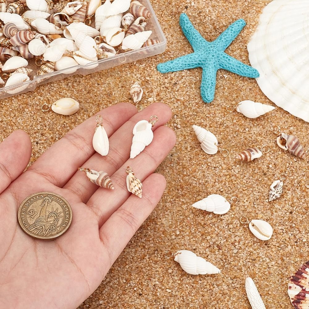 100pcs 4 Styles Natural Shell  - Jewelry Making Beginners avis et prix