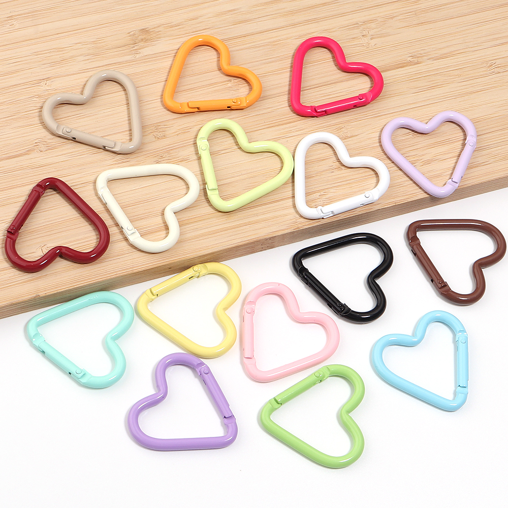 5pcs Colorful Heart-shaped Alu - Jewelry Making Rings avis et prix
