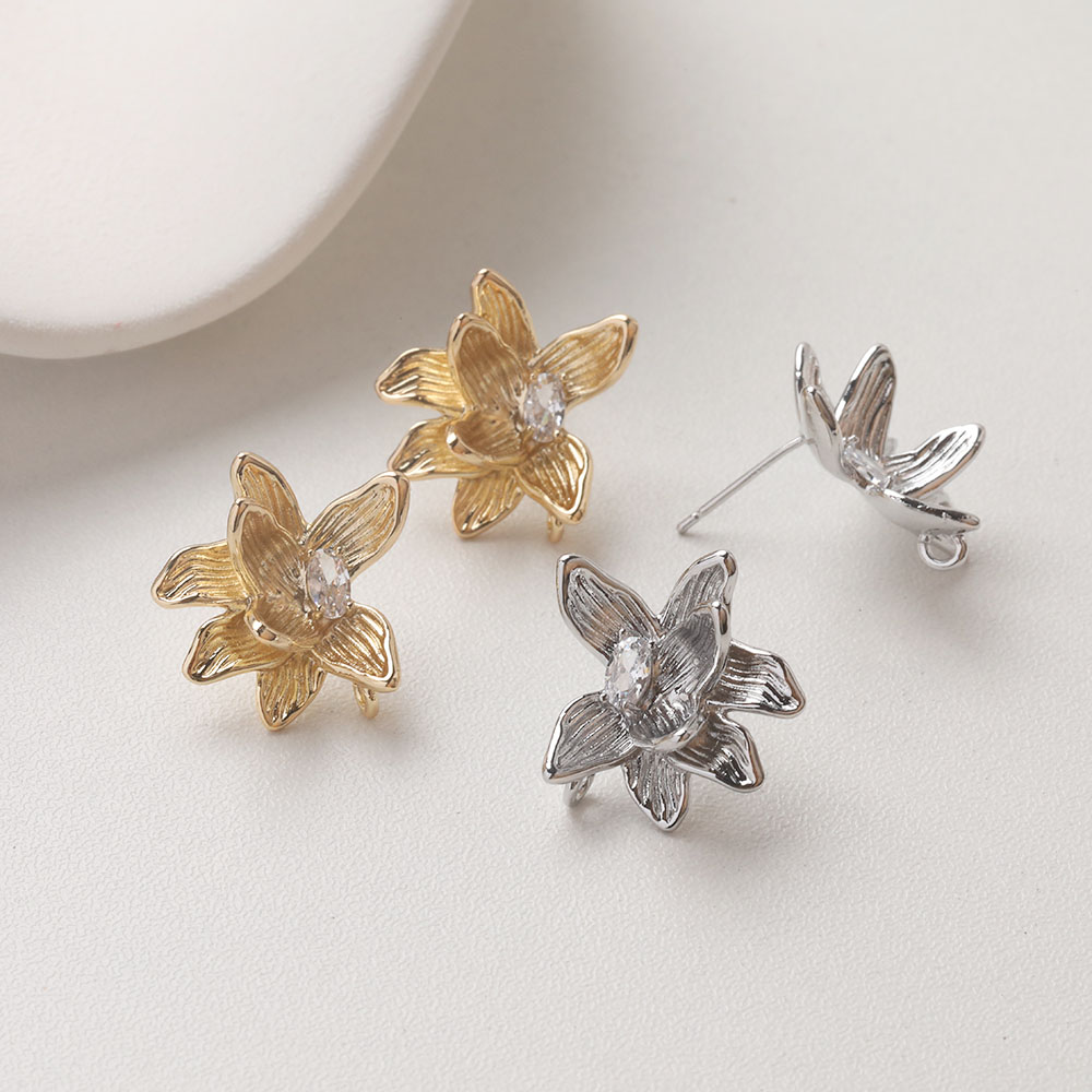 4PCS Dainty Flower Ear Studs E - Jewelry Making Earring Supplies avis et prix