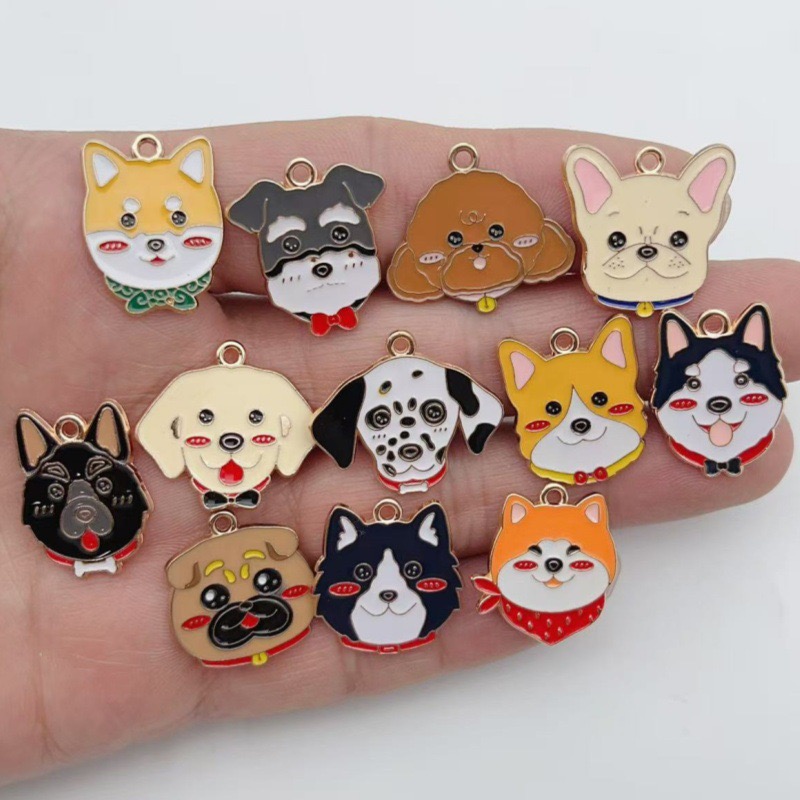 12pcs cartoon pet spotted dog  - Jewelry Making Jewelry avis et prix