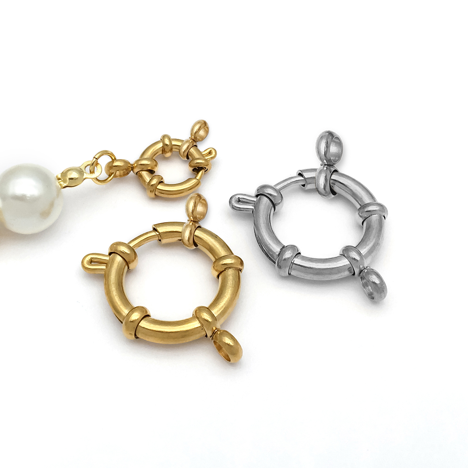 2pcs Stainless Steel Round Cla - Jewelry Making Necklaces avis et prix