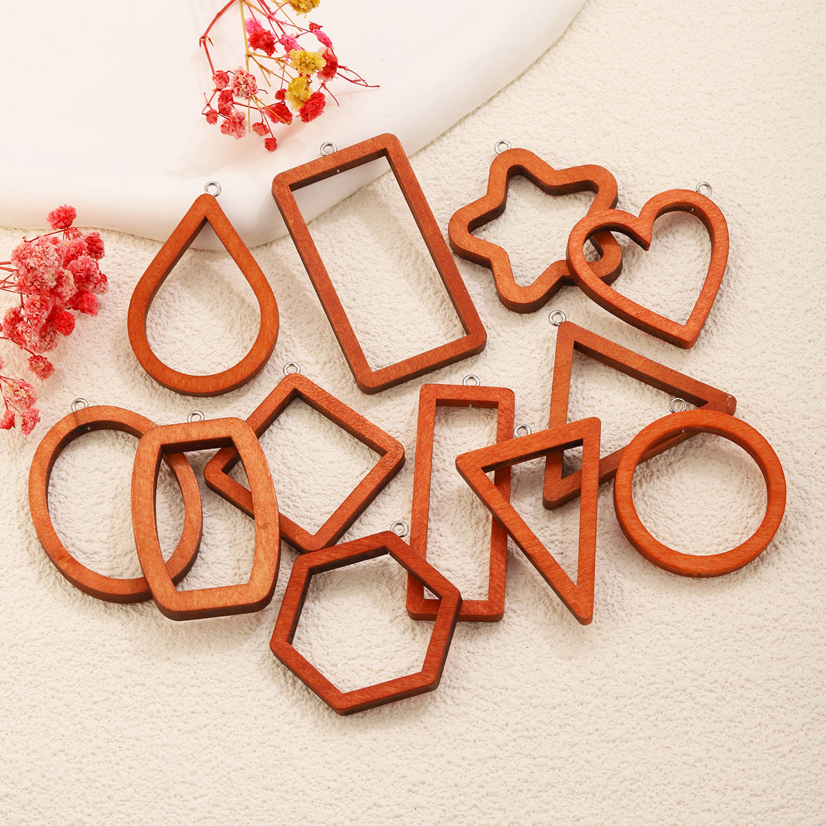 10PCS Triangle Rectangle Wood  - Jewelry Making With Resin avis et prix