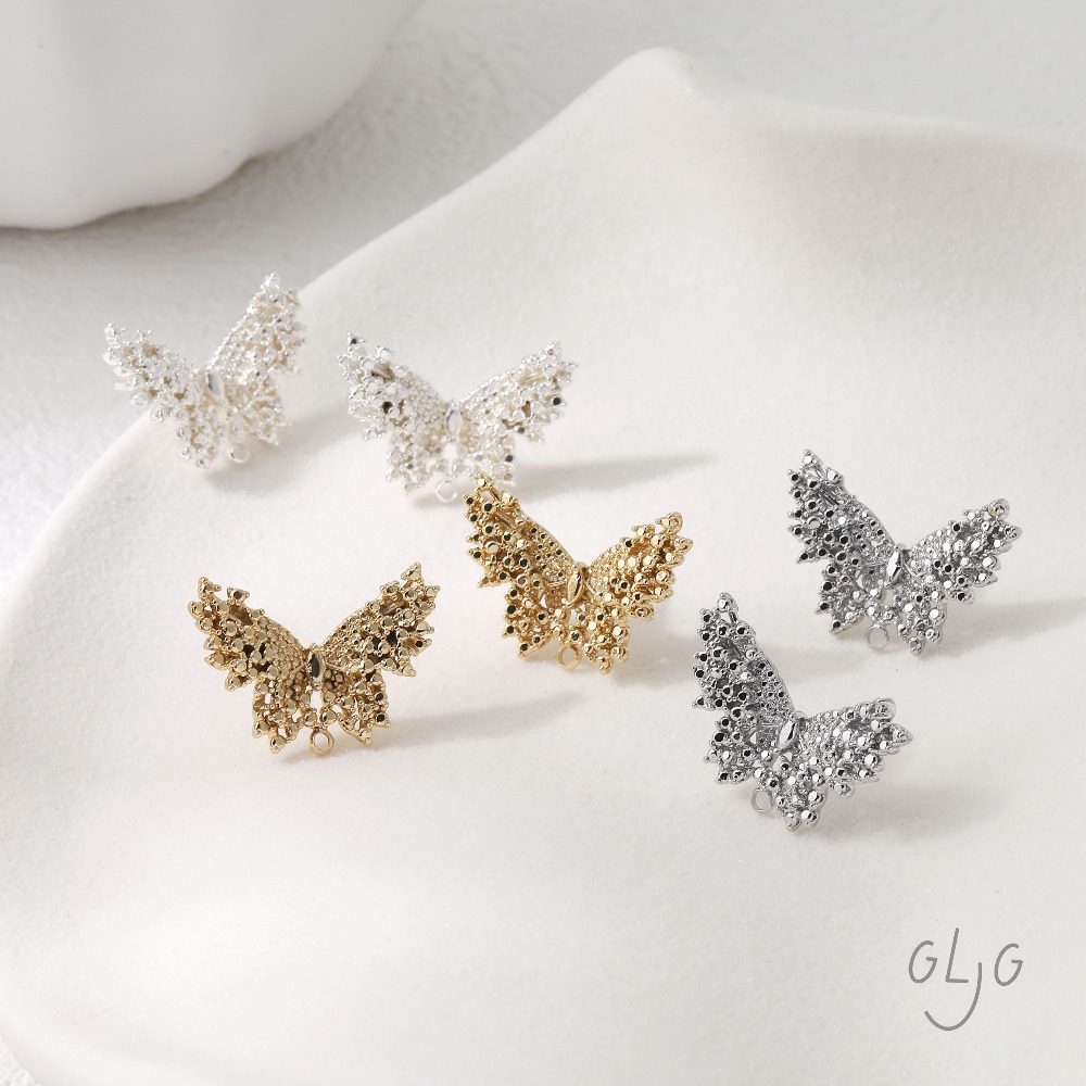 2PCS butterfly Design Ear Stud - Jewelry Making Earring Supplies avis et prix