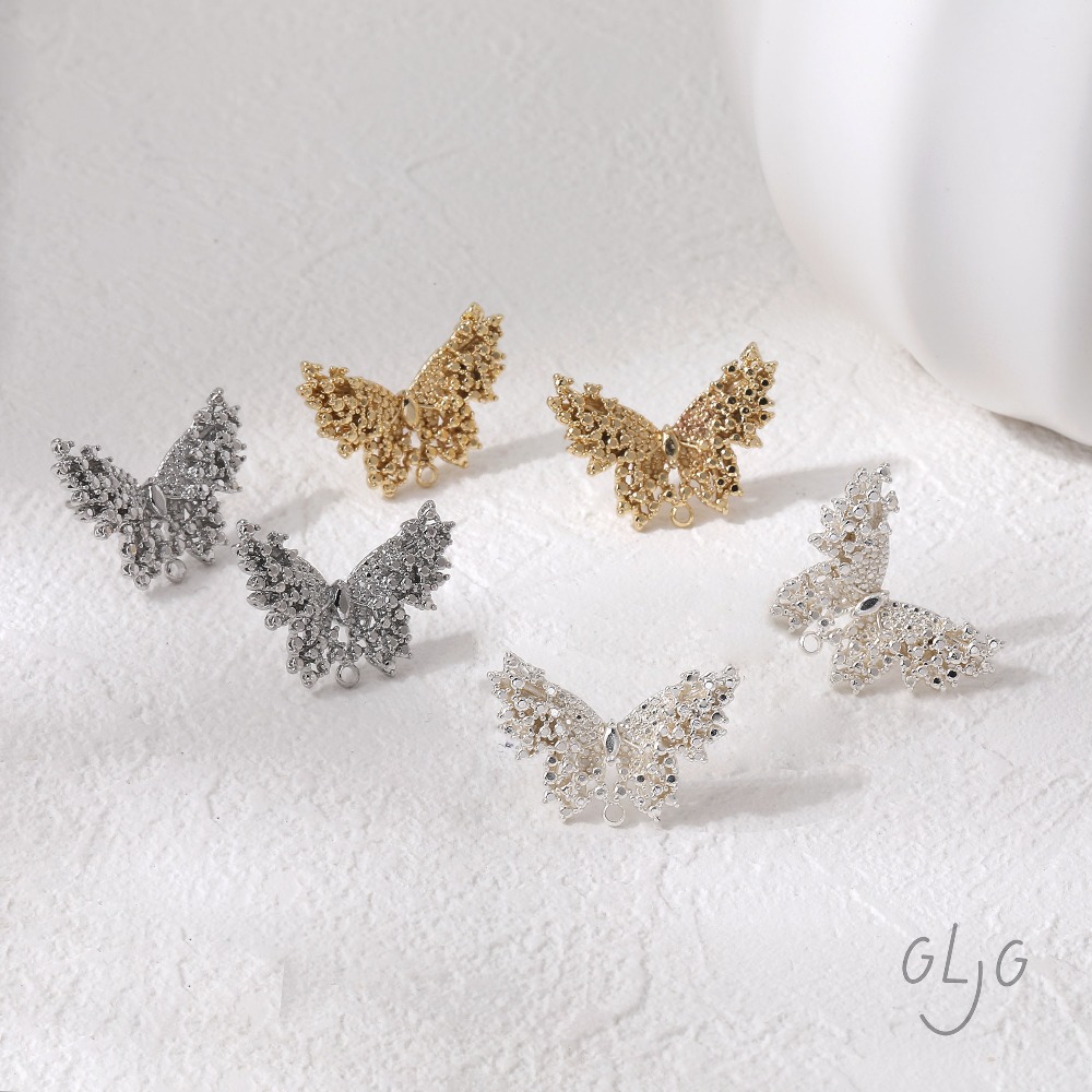 2PCS butterfly Design Ear Stud - Jewelry Making Earring Supplies avis et prix