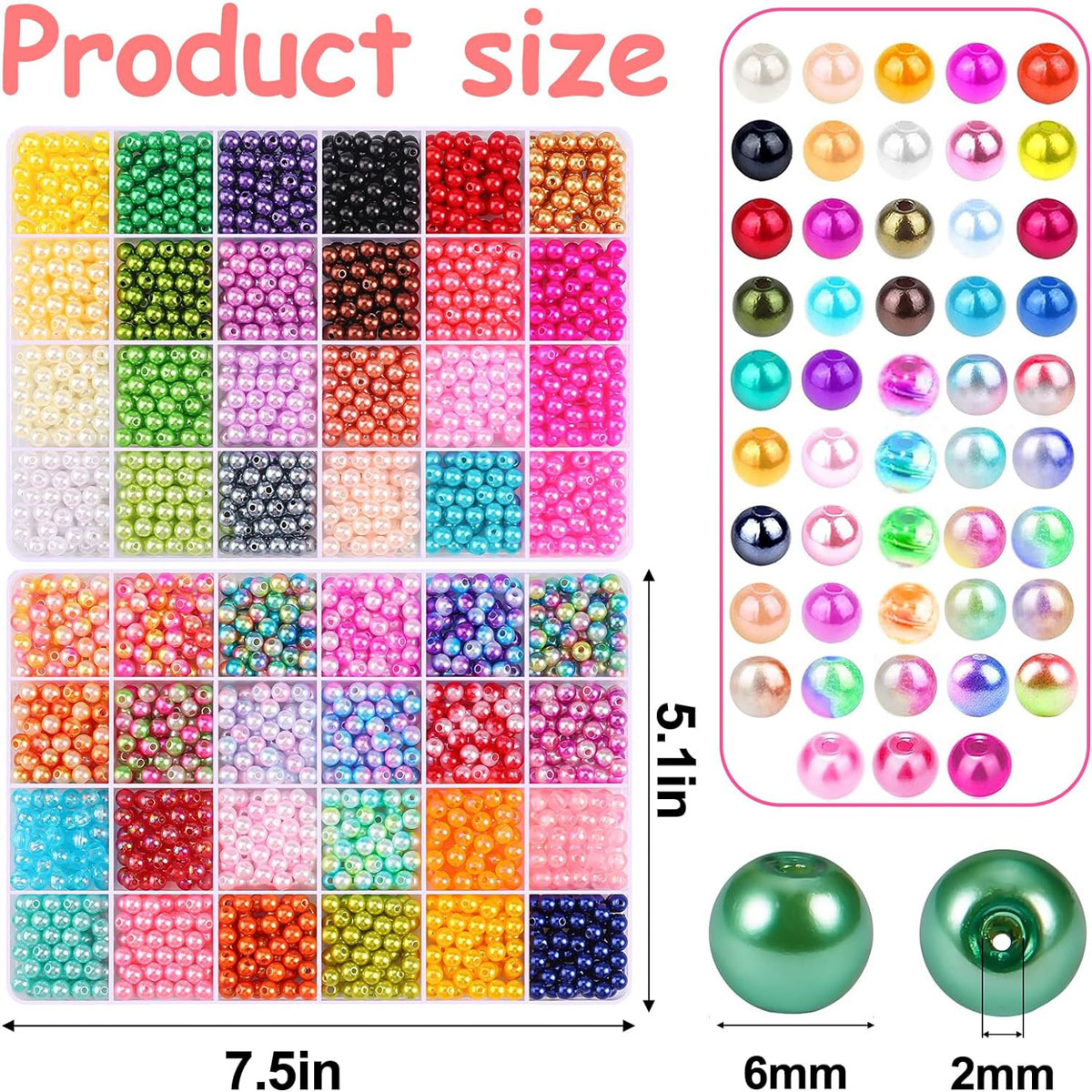 2400PCS 48 Compartments Pearl  - Jewelry Making Tutorial avis et prix