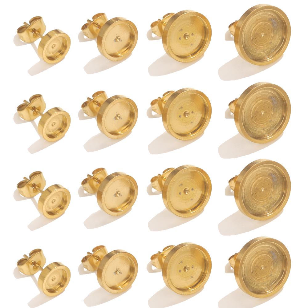 10pcs Stainless Steel Gold Ear - Jewelry Making With Resin avis et prix