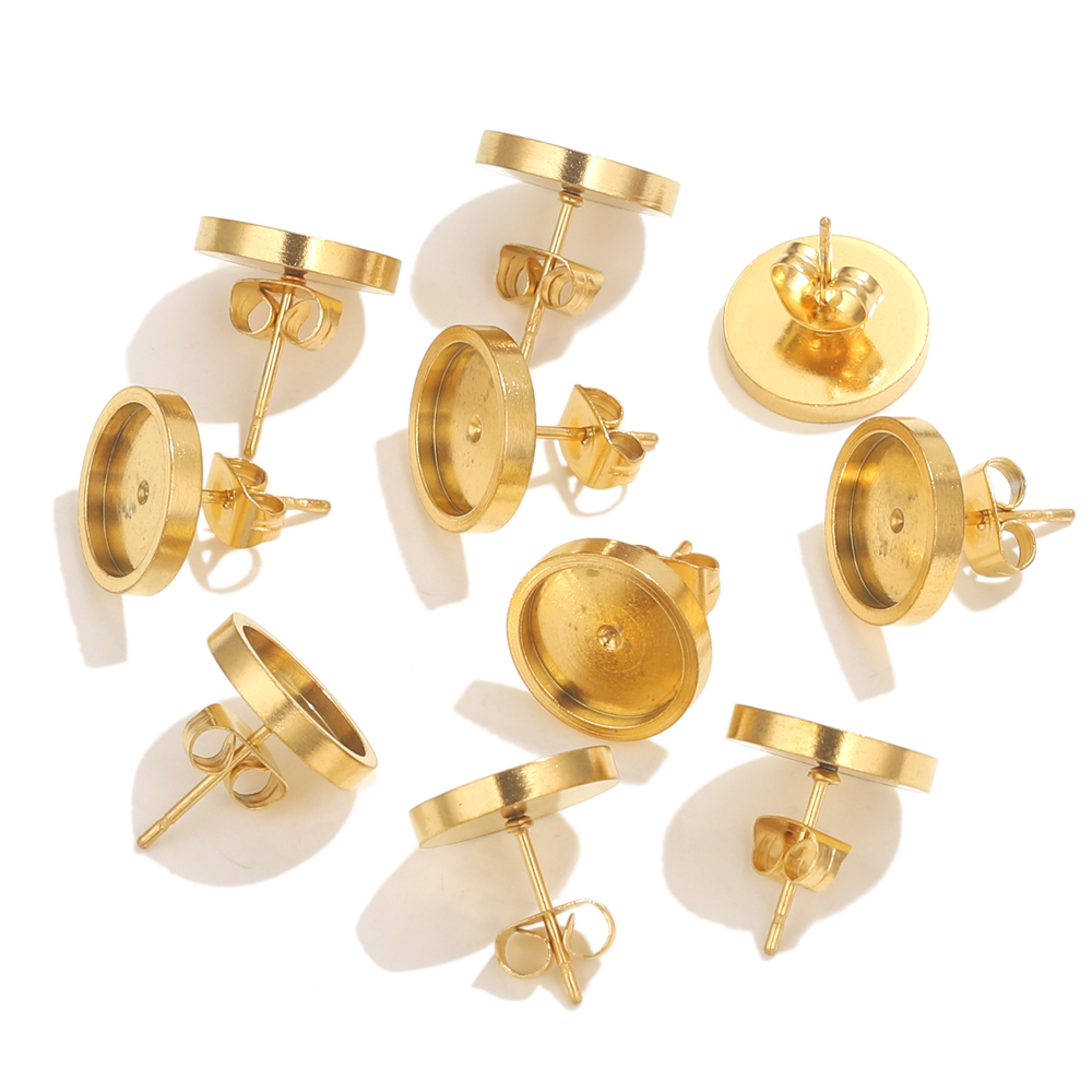 10pcs Stainless Steel Gold Ear - Jewelry Making With Resin avis et prix
