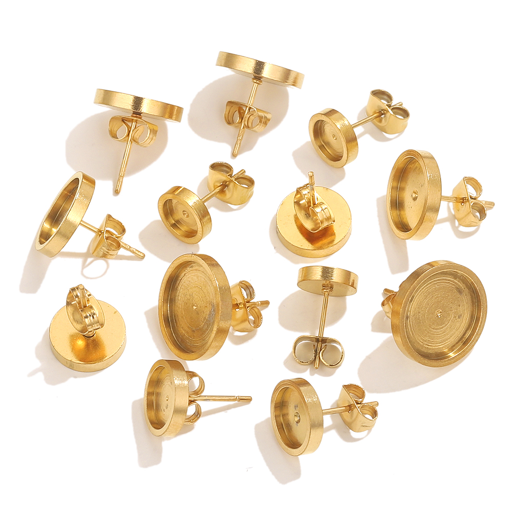 10pcs Stainless Steel Gold Ear - Jewelry Making With Resin avis et prix